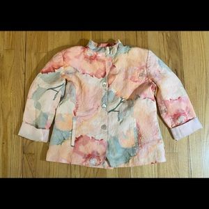 CHICOS WOMENS BLAZER FULL BUTTON SIZE 2